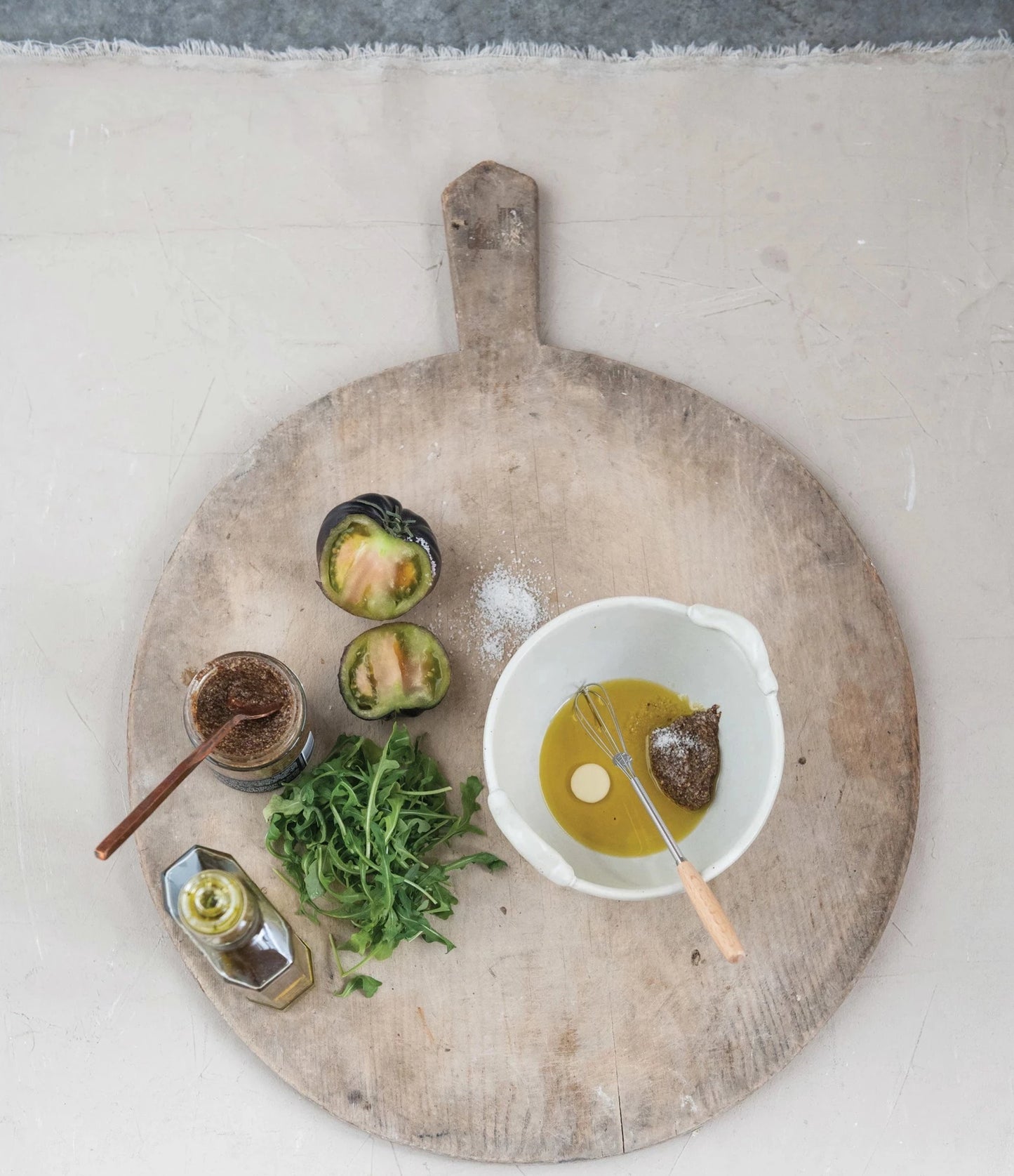 Stoneware Bowl & Metal Whisk Set
