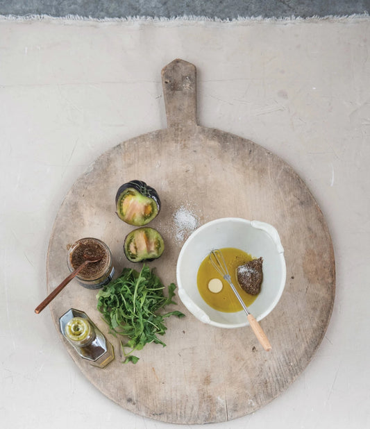 Stoneware Bowl & Metal Whisk Set