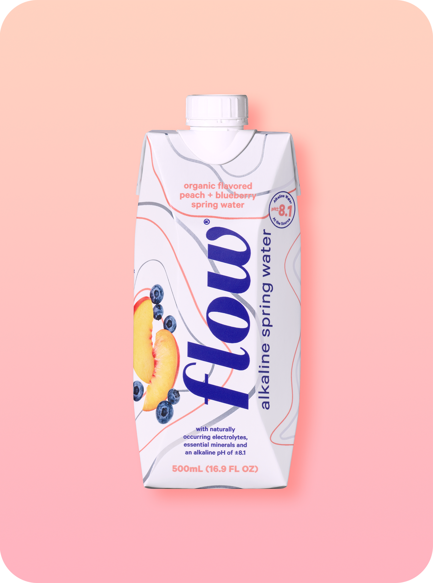 Flow Alkaline Flavored Spring Water, 16.9oz