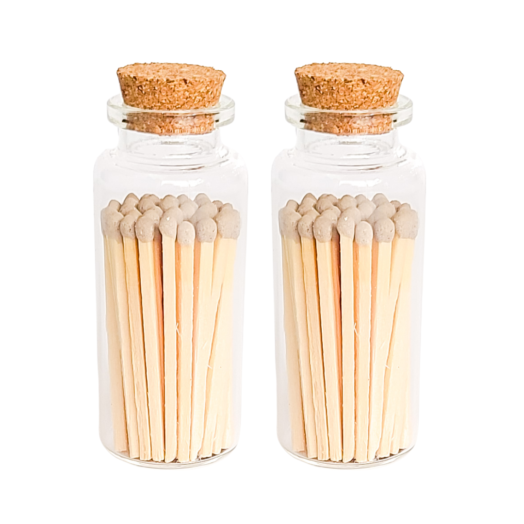 Grey Matches in Medium Corked Vial