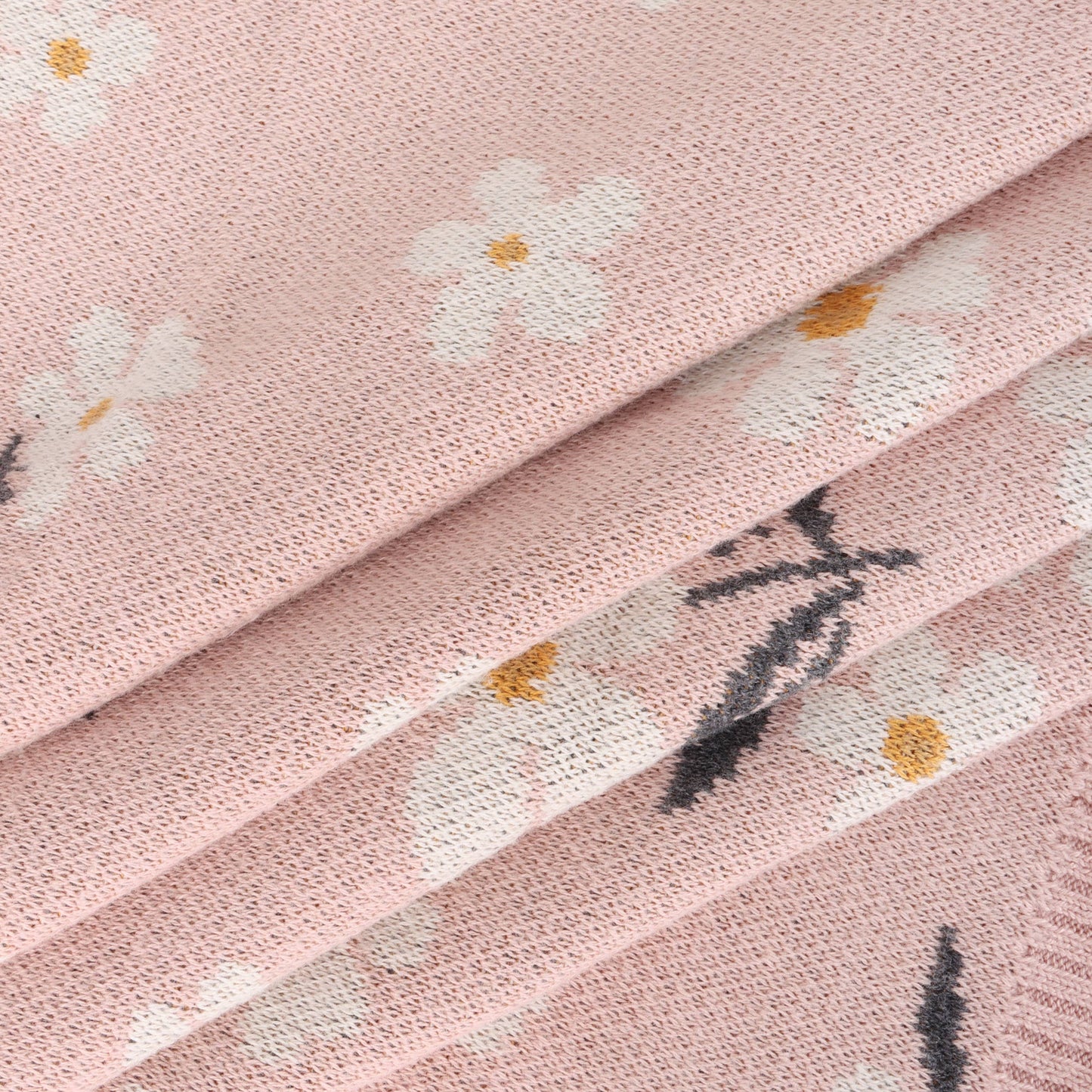 Daisy Floral - Organic Jacquard Sweater Knit Baby Blanket