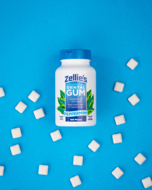 Zellie's Xylitol Dental Gum - Peppermint 100ct Jar