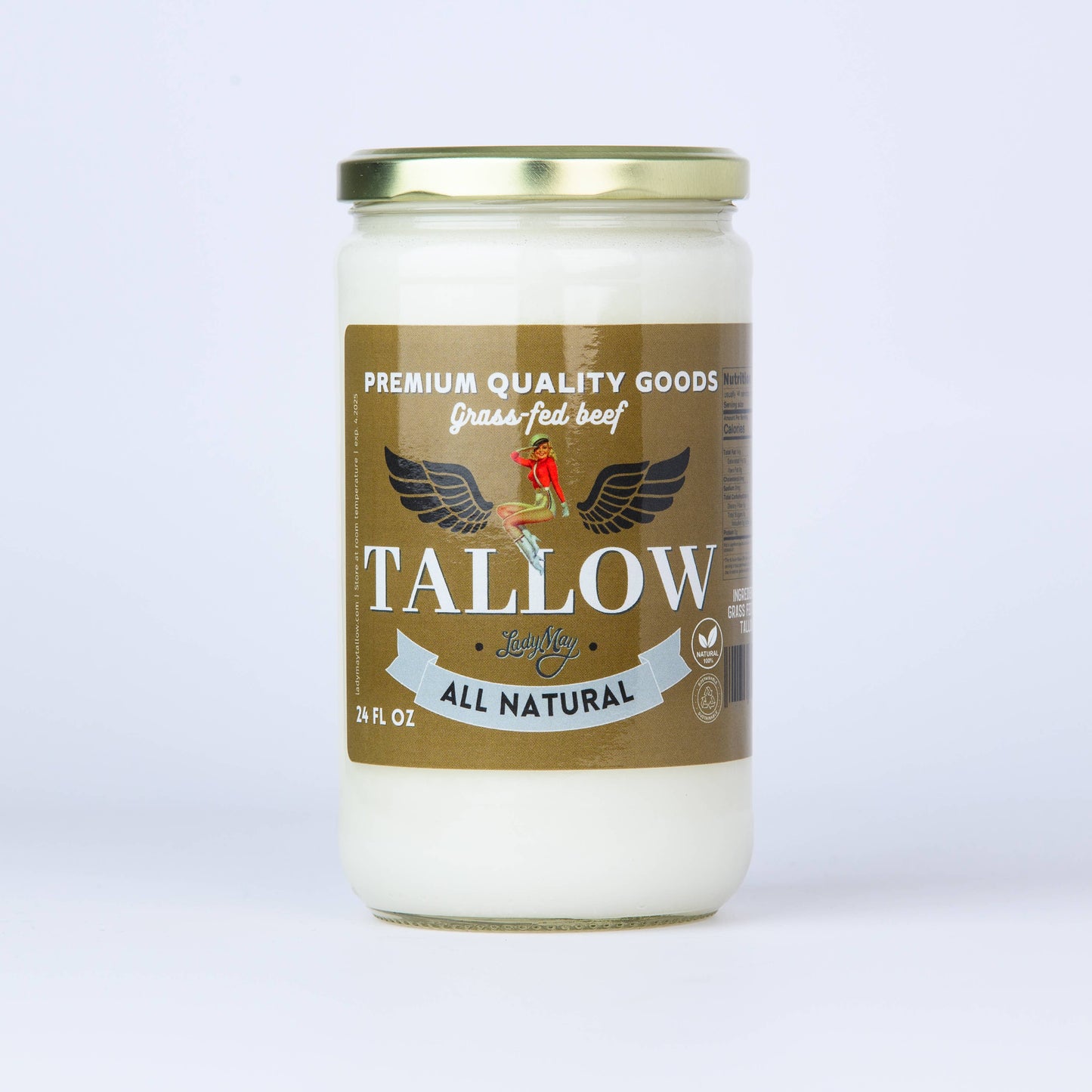 Cooking Tallow, 24oz, Premium Quality Grass-Fed Beef