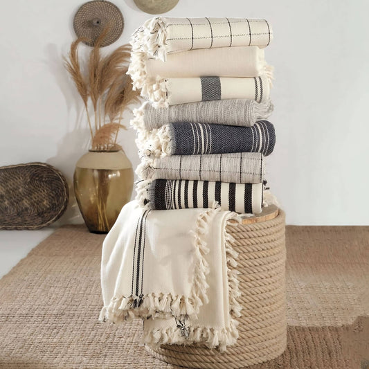 Minimalist 100% Cotton Throw Blankets & Bedspreads