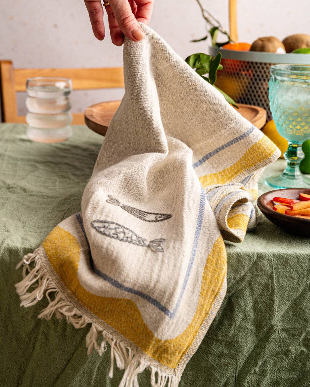 Sardine - Hand Stitched Kitchen Towel