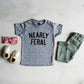 Nearly Feral Kids Tee
• Gray