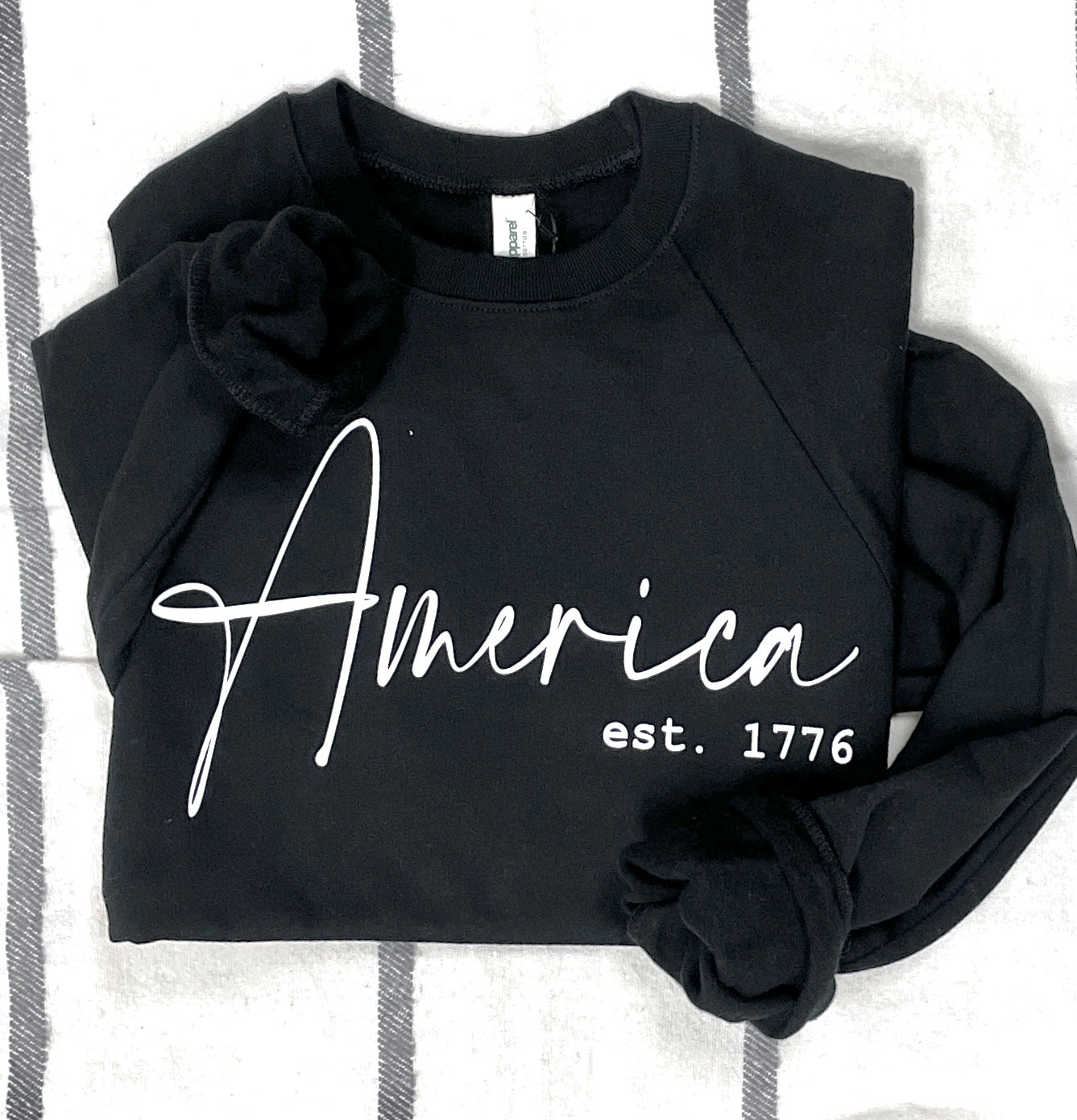 AMERICA EST. 1776 Graphic Sweatshirt Black/White