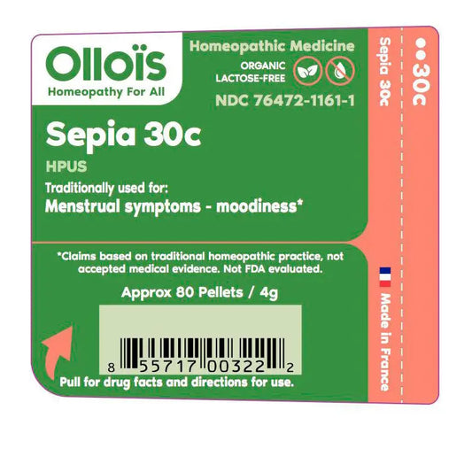 Olloïs Sepia 30C Lactose Free Organic, 80 Homeopathic Pellet