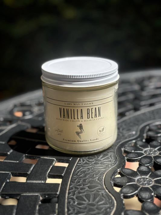 Vanilla Bean Tallow & Beeswax All Natural Non Toxic Candle