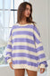 Striped Terry Oversized Sweatshirt Top