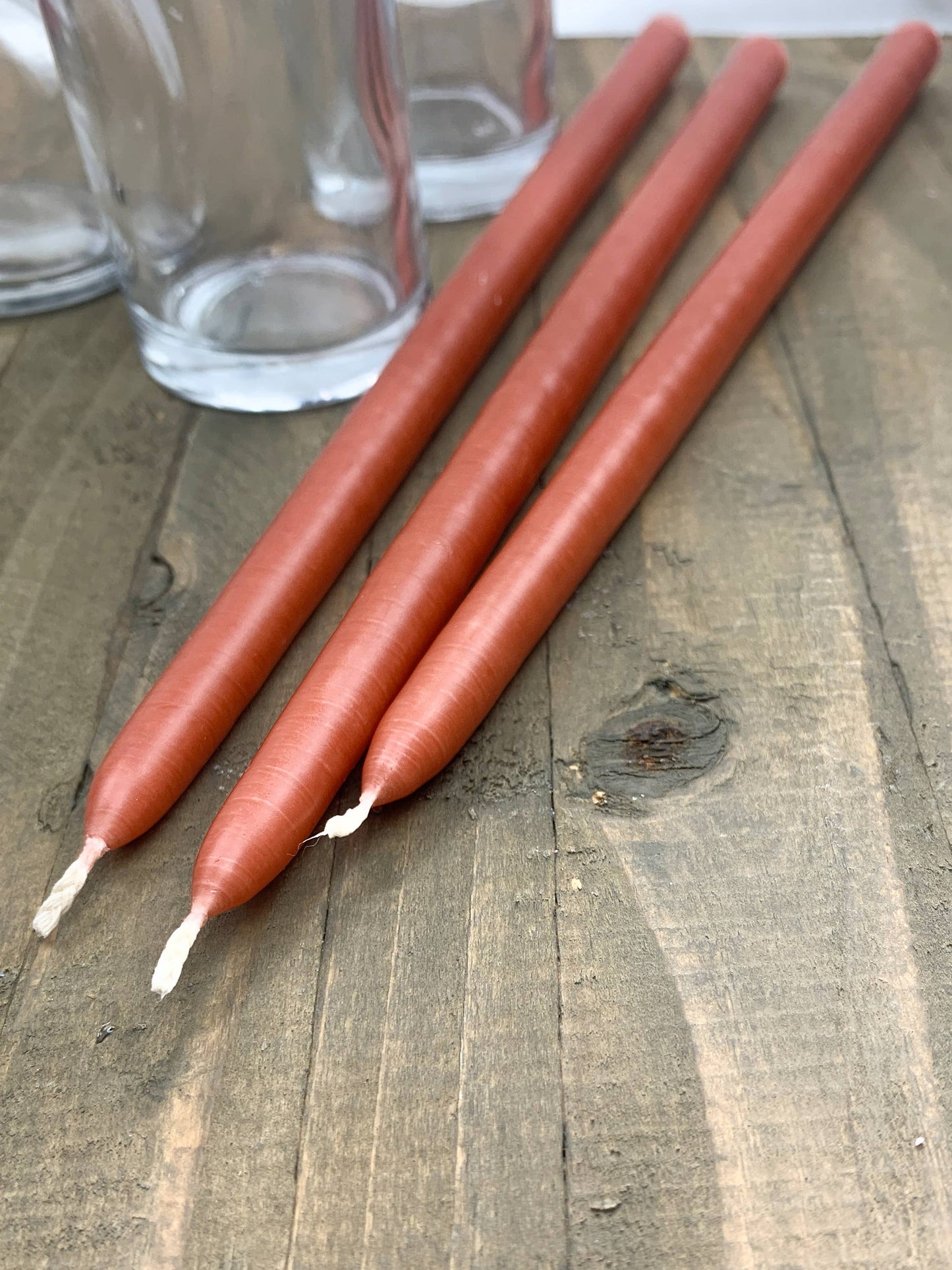 Skinny Tapered Candles - Clay: 6"