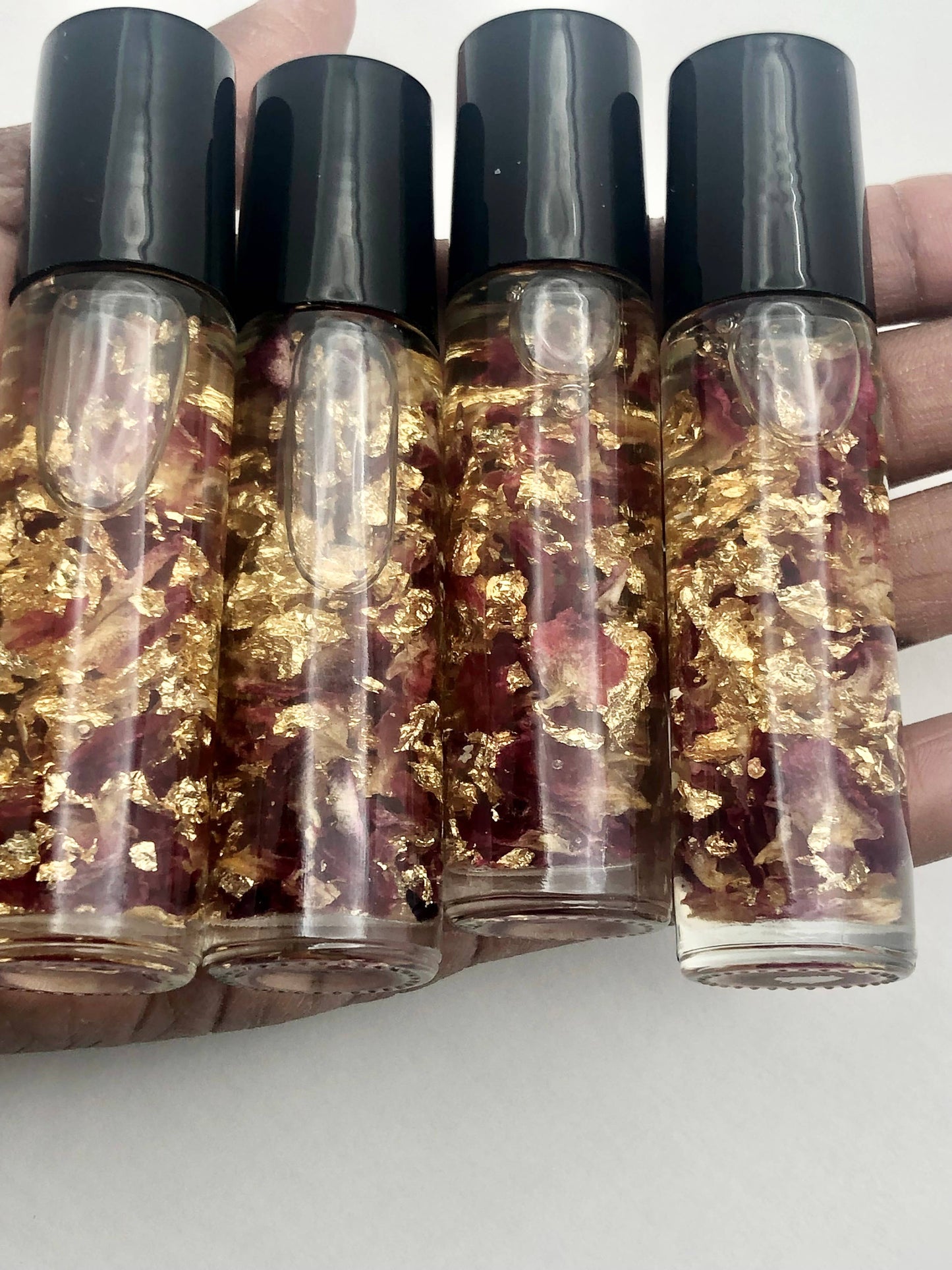 Pink Rose Petals with Gold Flakes Lip Oil: Huckleberry Heaven