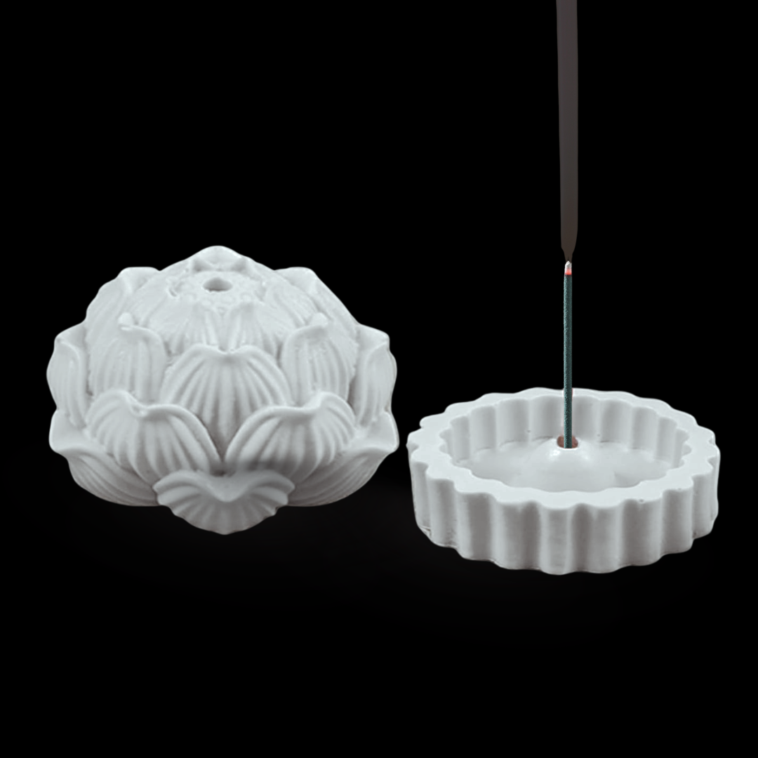 LOTUS BLOSSOM CONCRETE INCENSE HOLDERS