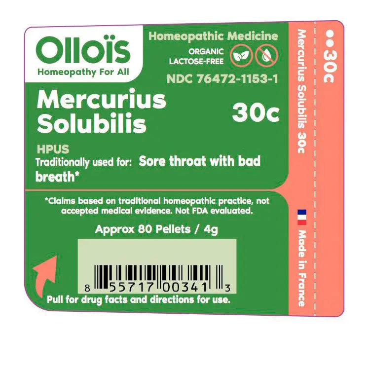 Olloïs Mercurius Solubilis 30C Vegan Organic, 80 Pellets