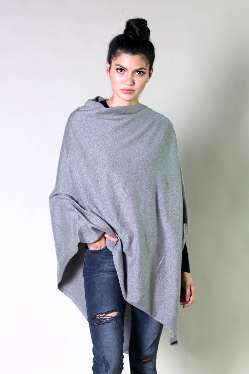 Women's Eco-Chic Poncho Sweater Knit Pullover (Organic)