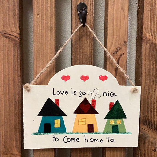 Local Hand Painted Wooden Wall Hanging