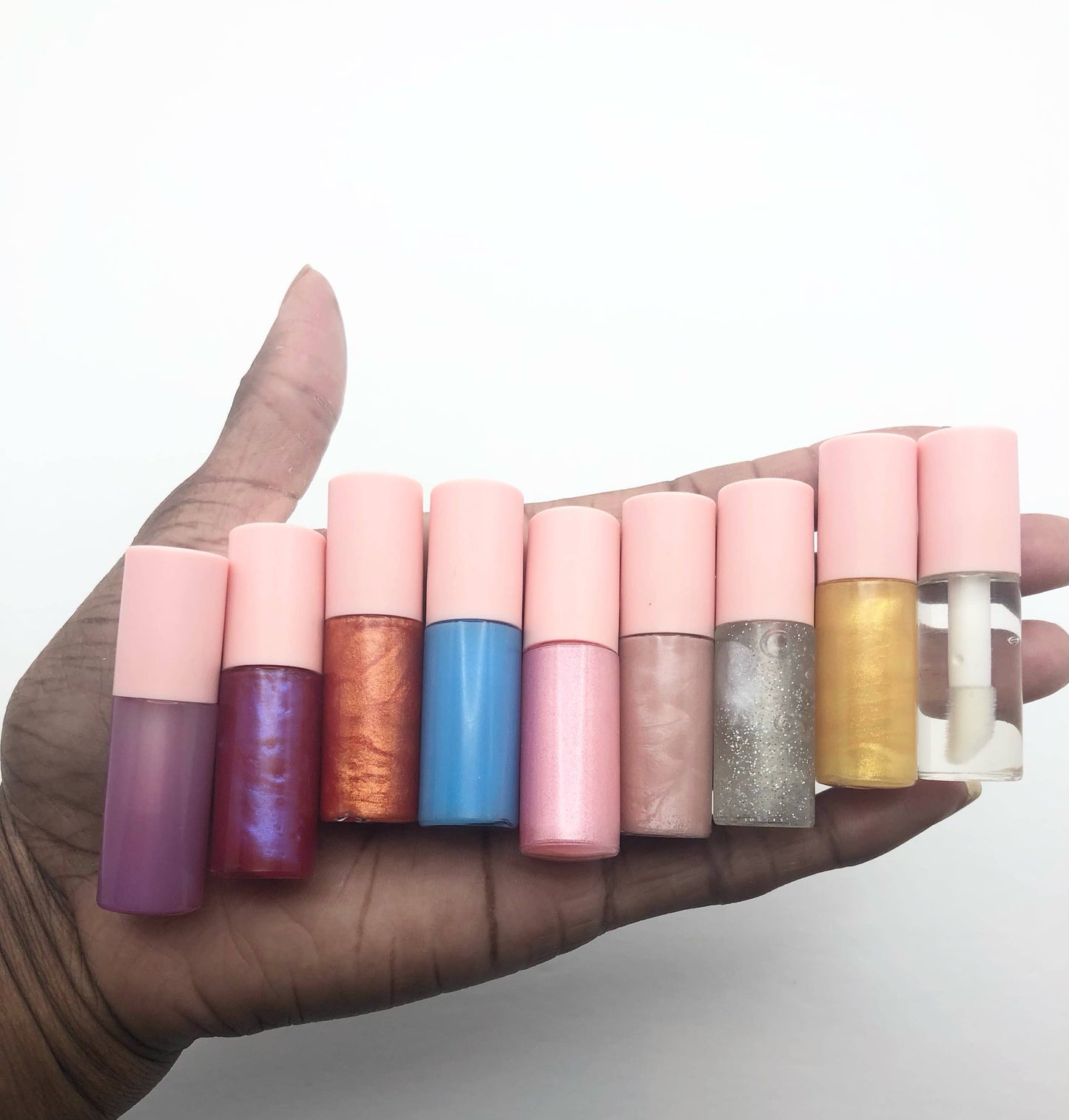 Fun Size 3.5 ML Mini Lip Gloss | Gift for Her | Beauty Gift: Mango / Clear with Glitter
