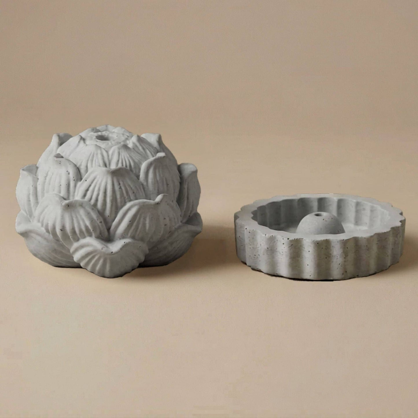 LOTUS BLOSSOM CONCRETE INCENSE HOLDERS
