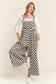 Checkered Denim Wide Leg Overall SI-28638