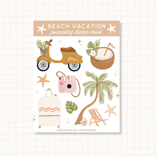 Beach Vacation Sticker Sheet