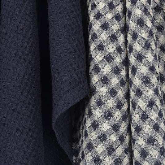 Waffle Tea Towel Set/2 - Royal Blue