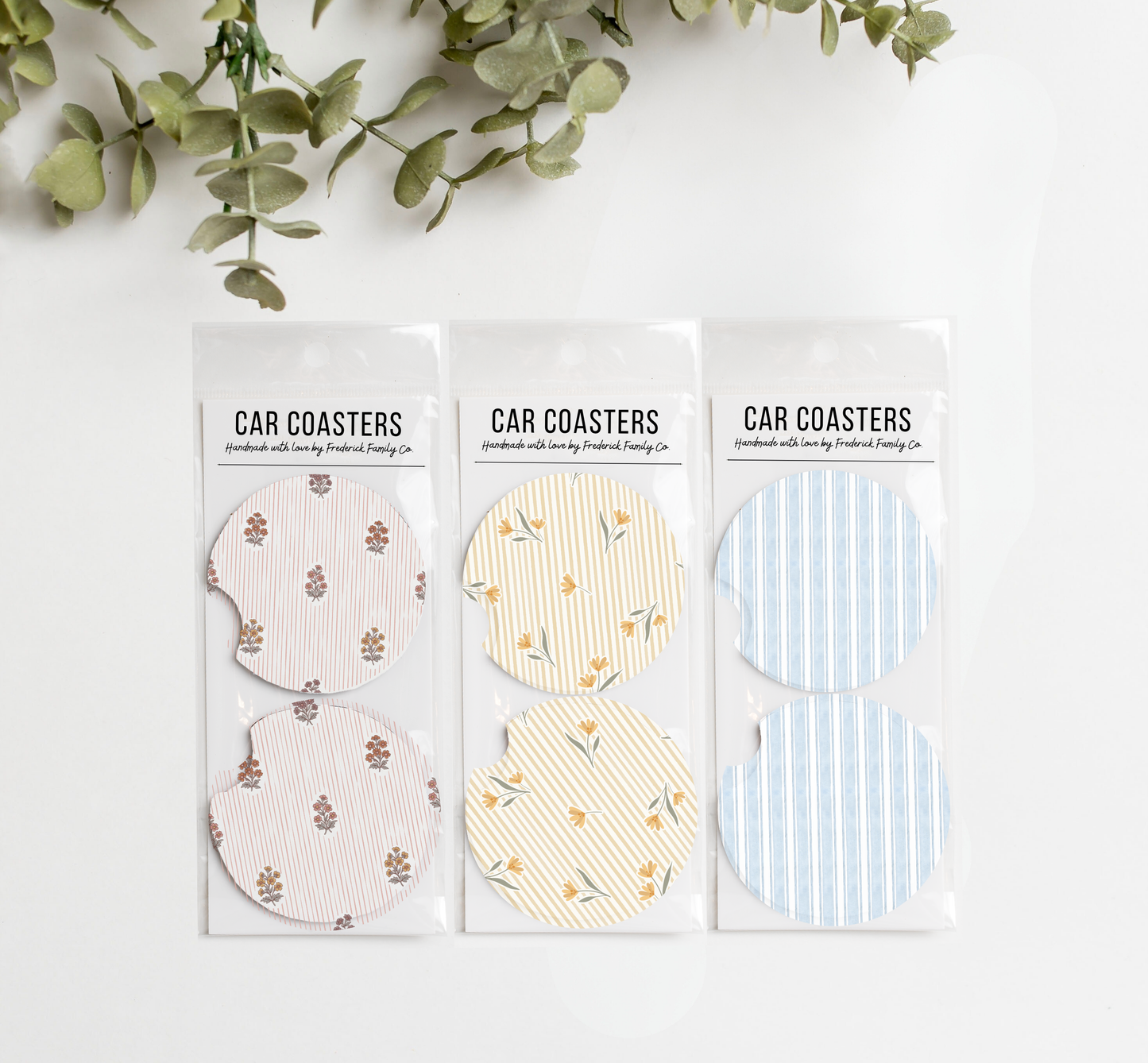 Car Coasters Set of 2 – Absorbent Neoprene Cup Holder Coasters for Cars, Trucks & SUVs, Stylish Drink Accessories