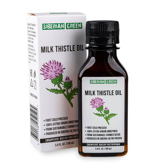 Siberian Milk Thistle Oil | Extra Virgin Cold Pressed 100 ml / 3.4 fl oz | Premium Silymarin