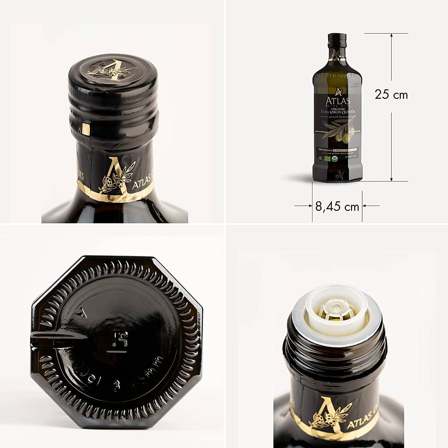 Atlas Organic Extra Virgin Olive Oil Glass bottle of 500 ML