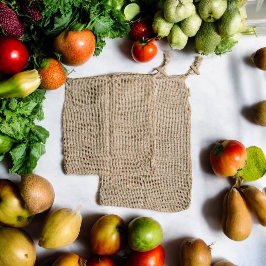 2 Pack Organic Cotton Mesh Produce Bags | Farmers Market