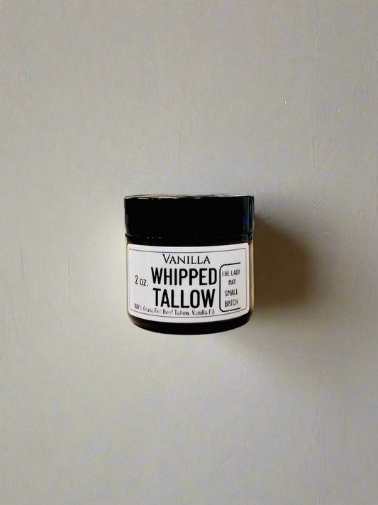 2 oz Vanilla Whipped Tallow, Grass fed Beef Tallow