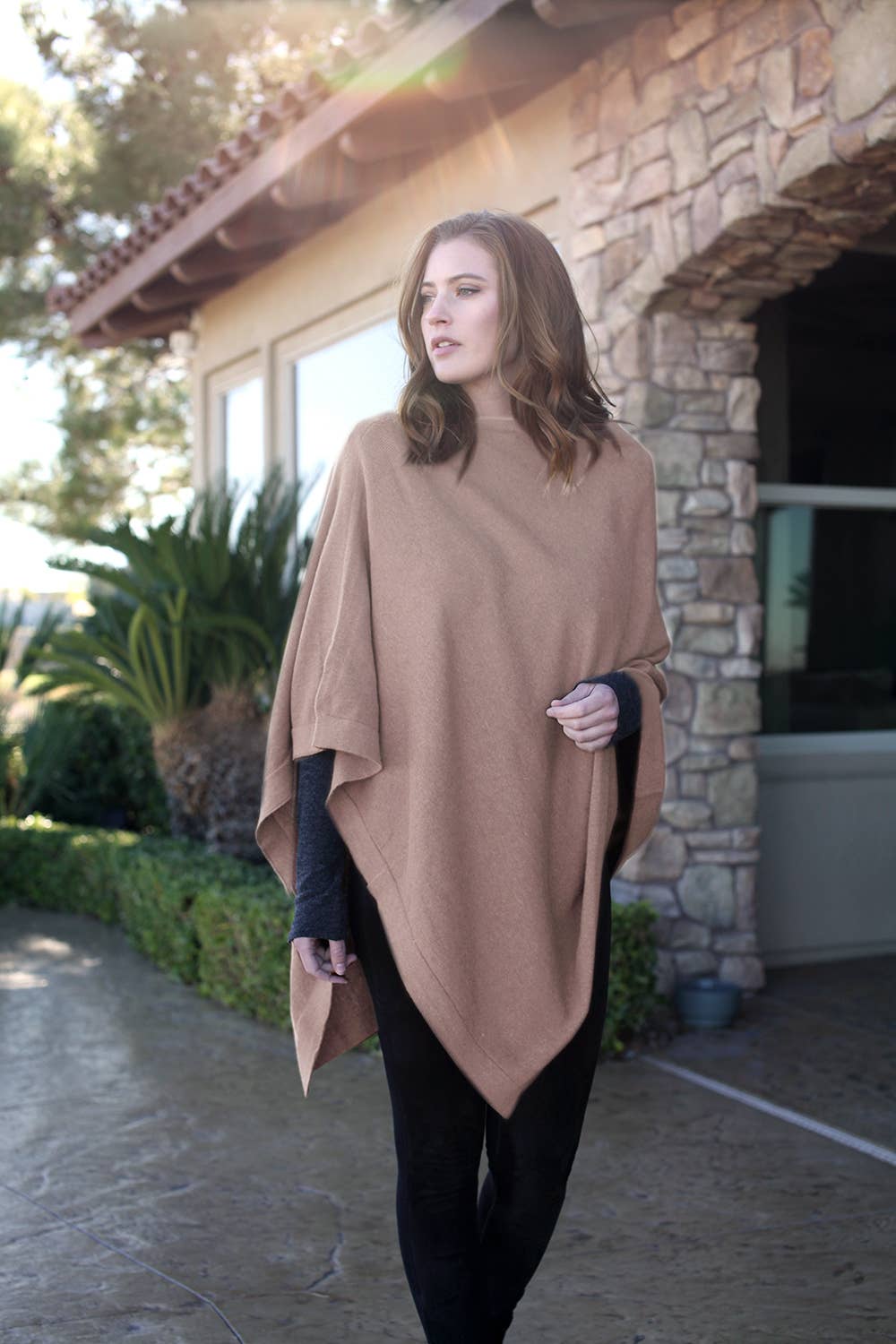 Women's Eco-Chic Poncho Sweater Knit Pullover (Organic)