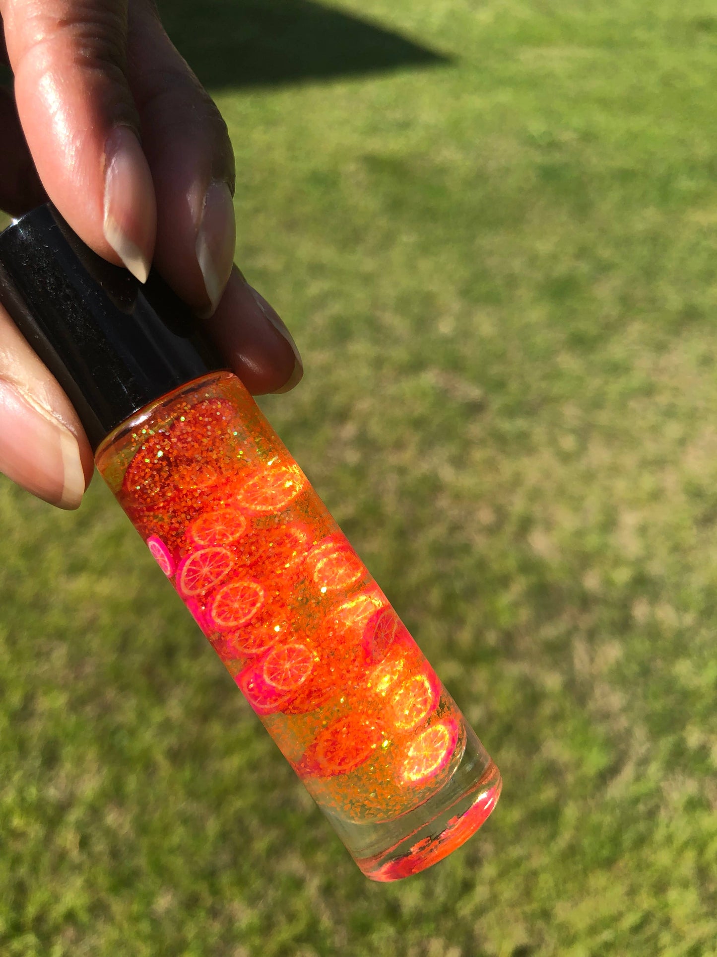 Juicy Fruit Lip Oil: Red Glitter / Strawberry Juicy Fruit