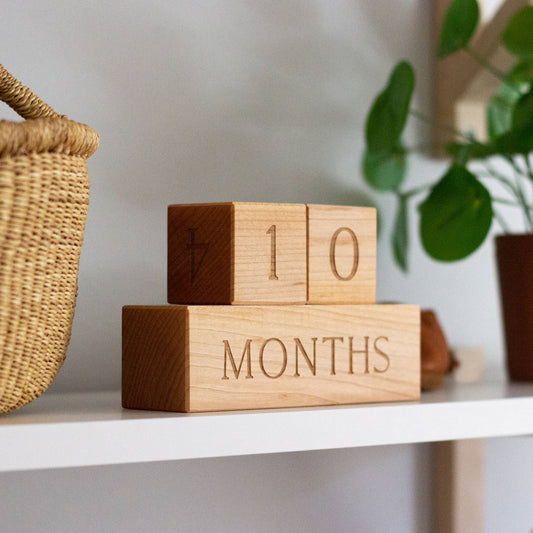 Wooden Milestone Blocks • Modern Maple Heirloom Block Set