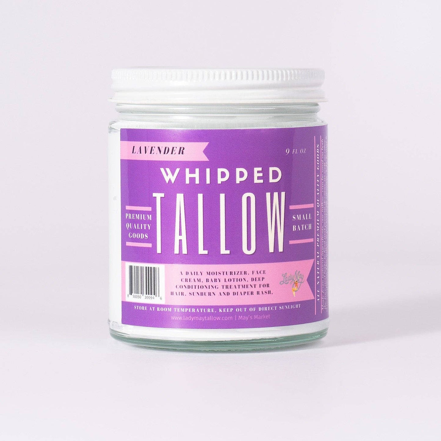 Lavender Whipped Tallow, All Natural Grass Fed Beef Tallow