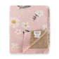 Daisy Floral - Organic Jacquard Sweater Knit Baby Blanket