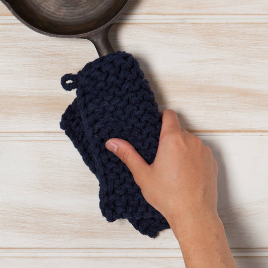 Midnight Blue Knit Potholder