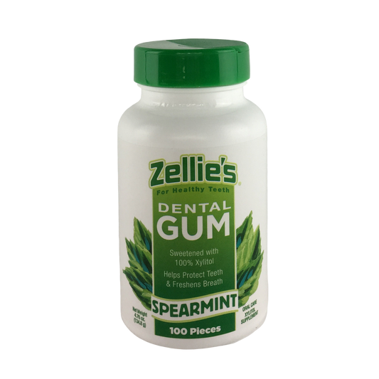 Zellie's Xylitol Dental Gum - Spearmint 100ct Jar