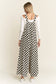 Checkered Denim Wide Leg Overall SI-28638