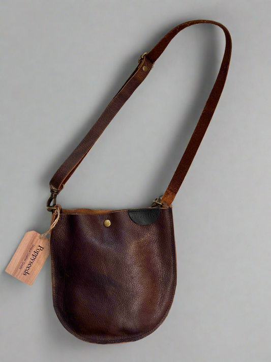 Leather Scoop Purse - Earthy Brown