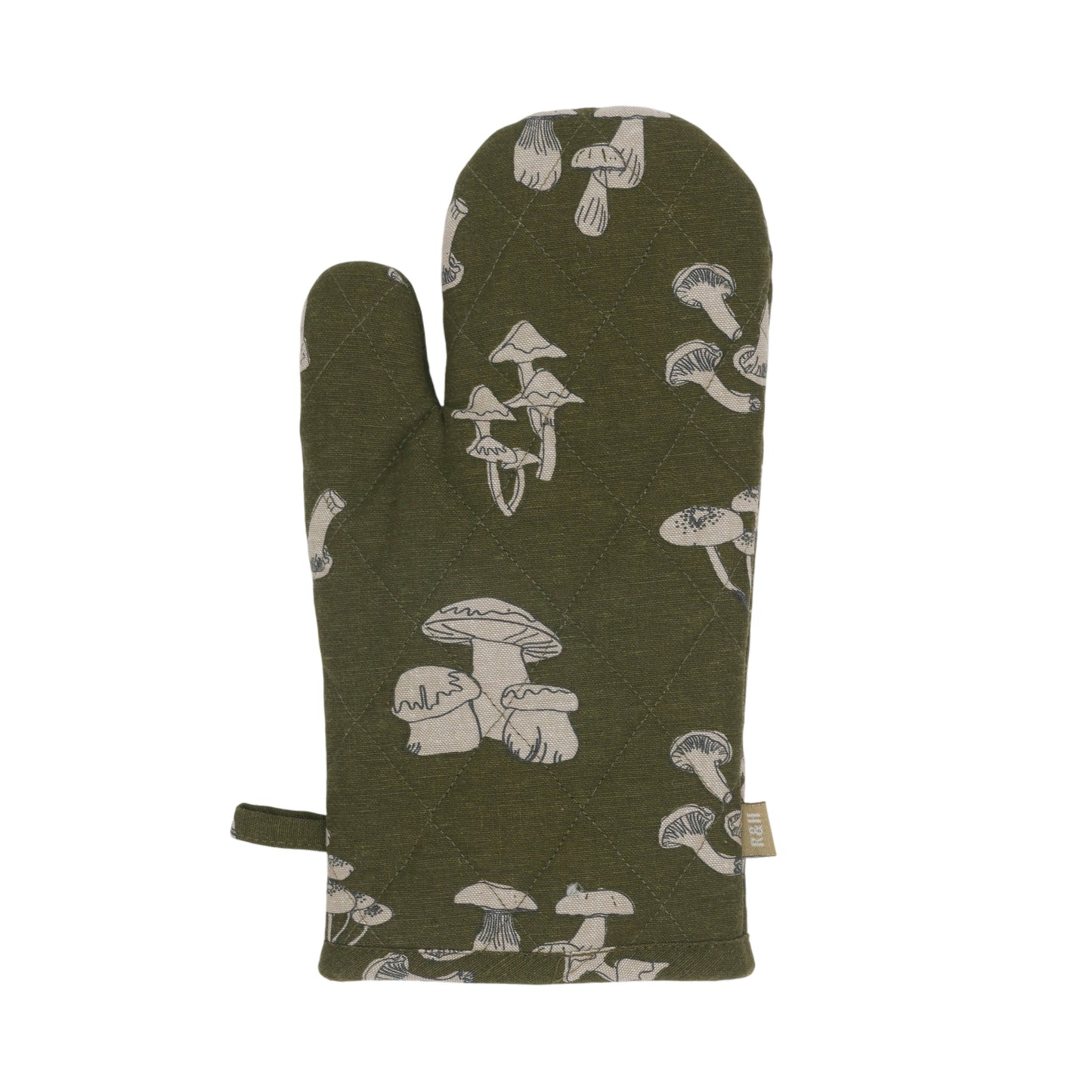 Quilted Oven Glove - Mushroom - Green