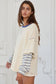 Striped Contrast Sleeve Oversized Terry Top