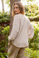 V NECK HALF BUTTON LONG SLEEVE KNIT TOP