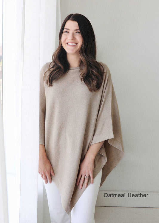 Women's Eco-Chic Poncho Sweater Knit Pullover (Organic)