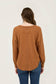 V NECK HALF BUTTON LONG SLEEVE KNIT TOP