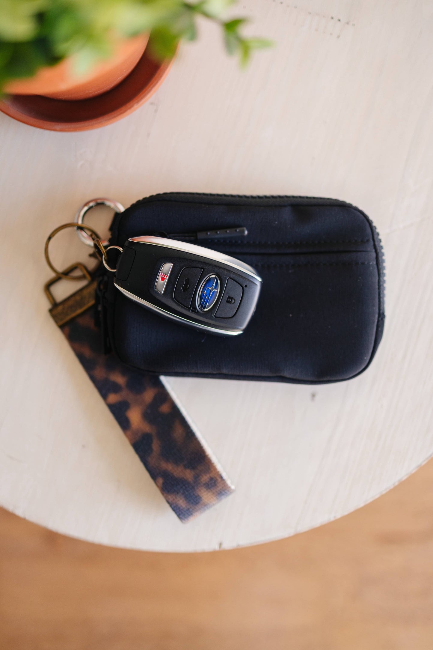 Keychain Wallet with Wrist Lanyard, Compact Card Holder