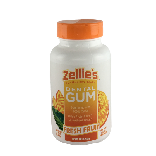 Zellie's Xylitol Dental Gum - Fresh Fruit 100ct Jar