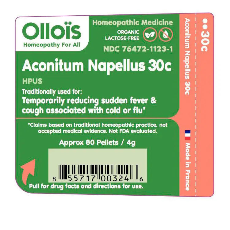 Olloïs Aconitum Napellus 30c Vegan Organic Kosher, 80 Ct