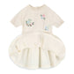 Bird Floral Embroidered Tutu Knit Baby Dress (Organic)