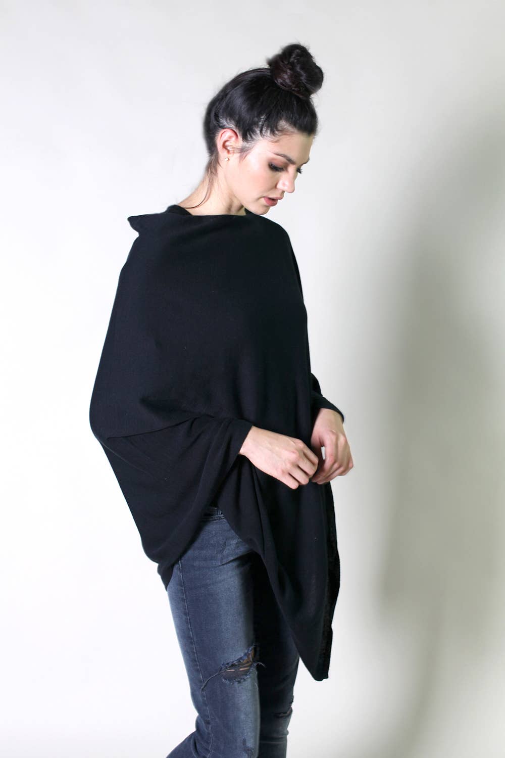 Women's Eco-Chic Poncho Sweater Knit Pullover (Organic)