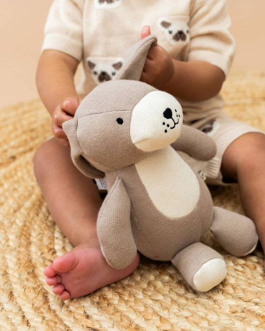 Rocky Lil Dog Knit Stuffed Animal Soft Toy (Organic)